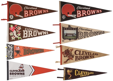 Circa 1940s-1980s Cleveland Browns Pennant Collection (25 Different) Featuring Vintage Examples!